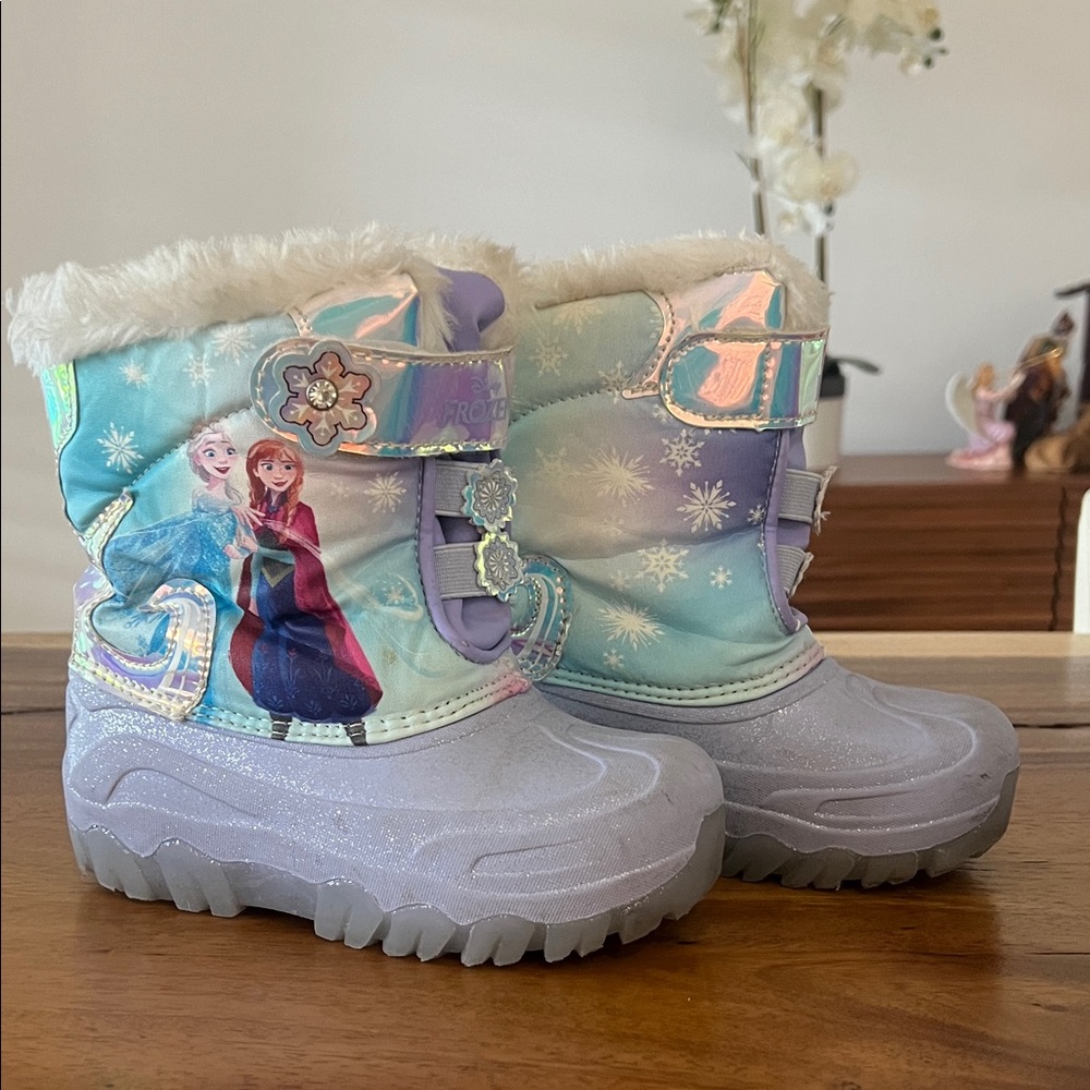 Disney Frozen Blue and Purple Kids Snow Boots